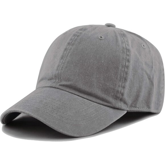 Gray Hat Depot 100% Cotton Pigment Dyed Low Profile Dad Hat Six Panel Cap - Picture 1 of 7